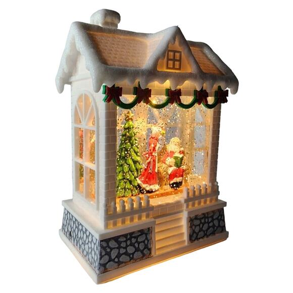 DILLARD'S Illuminated Snow House Santa Kissing Mrs Claus SEE PHOTOS AND VIDEO - Picture 10 of 16